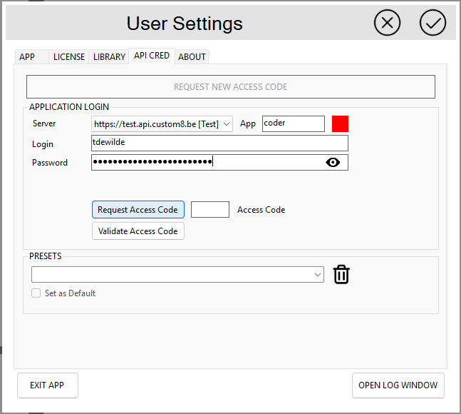 API Credentials Request