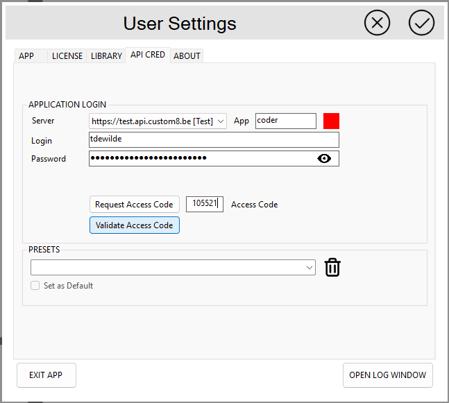 API Credentials Validate